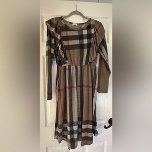 EGS Medium Plaid Print Long Sleeve Dress - Perfect for Fall